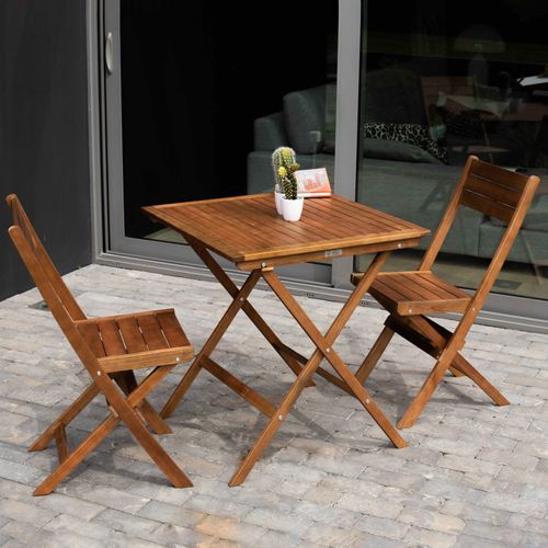 Table Bistrot Pliante Carrée En Bois D'eucalyptus Sete
