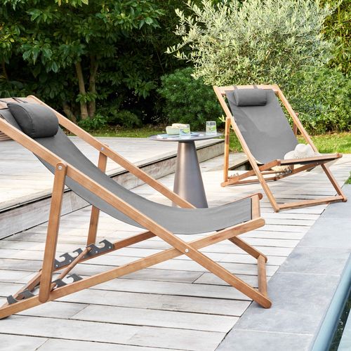 Lot De 2 Chiliennes Eucalyptus Gris Clair Socoa