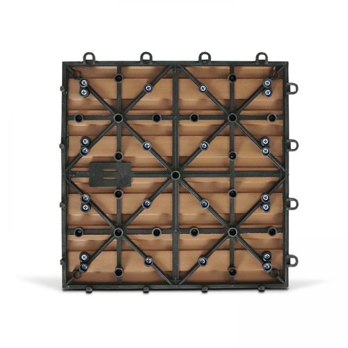 Lot De 16 Dalles Clipsables Bois Synthétique Marron Padang