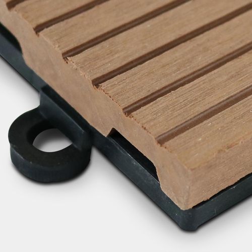Lot De 32 Dalles Clipsables Bois Synthétique Marron Padang