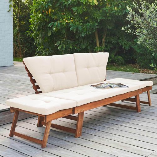 Canapé De Jardin Relax En Bois D'acacia écru Belize