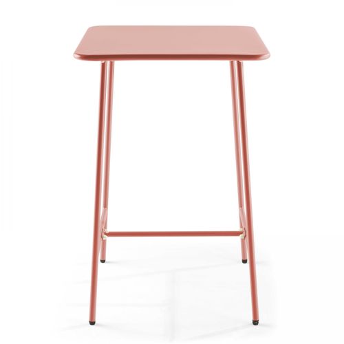 Ensemble Table De Bar Et 4 Chaises Hautes En Métal Argile Palavas