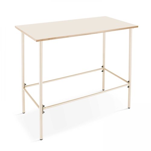 Ensemble Table Haute De Jardin Et 6 Chaises En Métal Ivoire Palavas