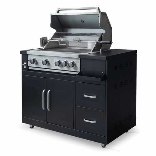 Cuisine D'extérieur Angle 4 éléments Avec évier Et Barbecue Memphis