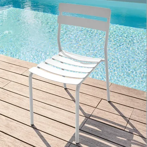 Chaise De Terrasse En Aluminium Blanche Almada