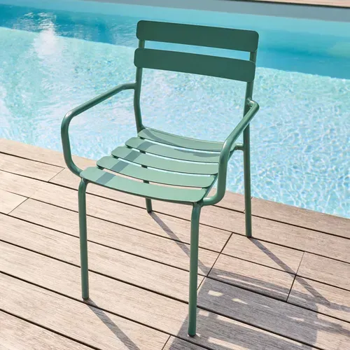 Fauteuil De Terrasse En Aluminium Vert Foncé Almada