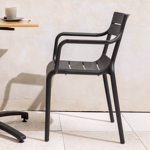 Fauteuil Noir De Terrasse En Plastique Paname