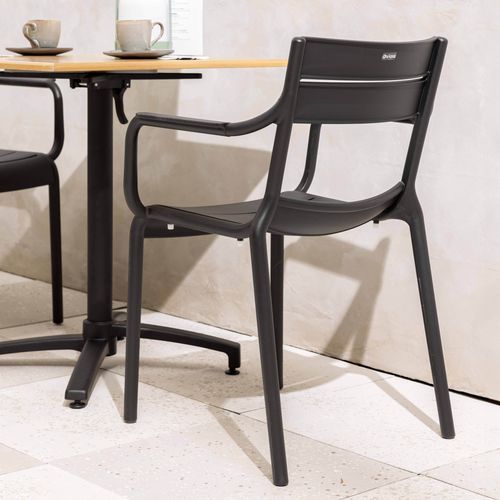 Fauteuil Noir De Terrasse En Plastique Paname