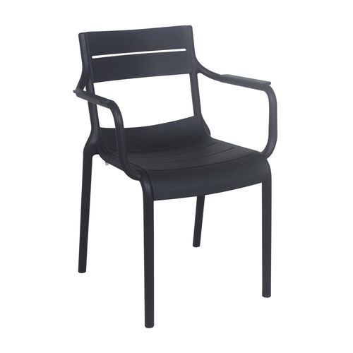 Fauteuil Noir De Terrasse En Plastique Paname