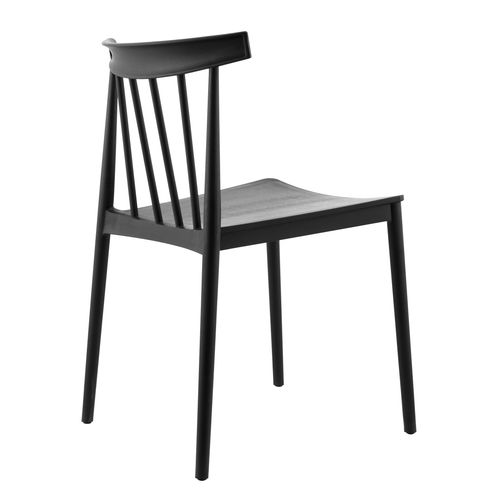 Lot De 4 Chaises De Terrasse Noires En Plastique Lisboa