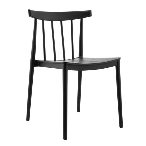 Lot De 4 Chaises De Terrasse Noires En Plastique Lisboa