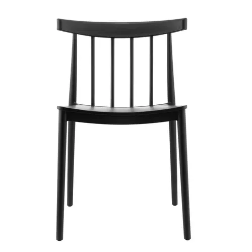 Lot De 4 Chaises De Terrasse Noires En Plastique Lisboa