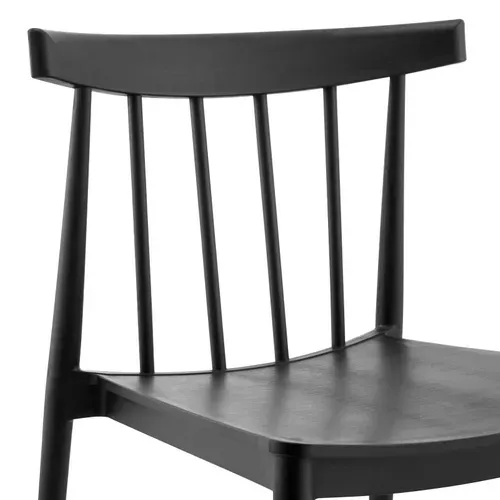 Lot De 4 Chaises De Terrasse Noires En Plastique Lisboa