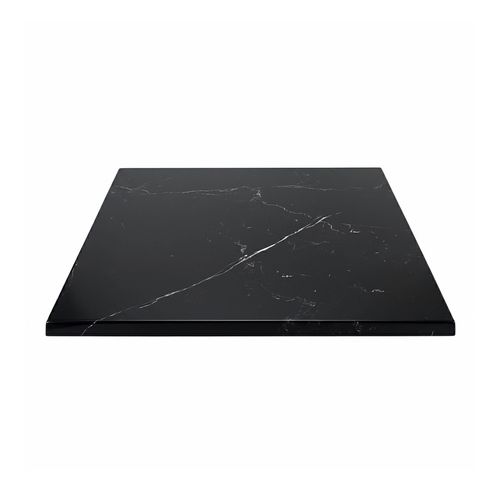 Plateau De Table Carré Stratifié 60 X 60 Cm Marbre Noir Haussmann