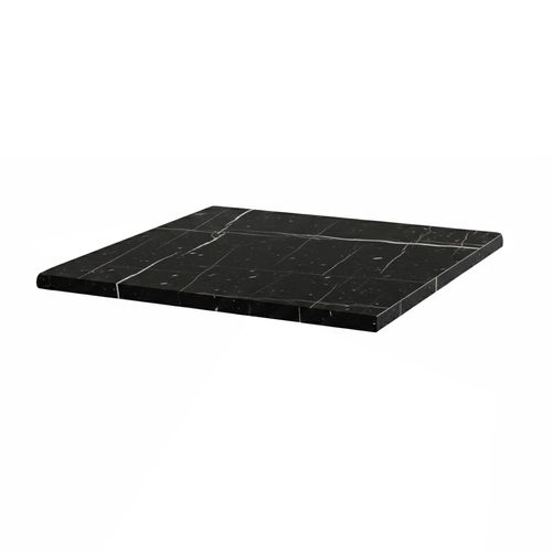 Plateau De Table Carré Stratifié 60 X 60 Cm Marbre Noir Haussmann