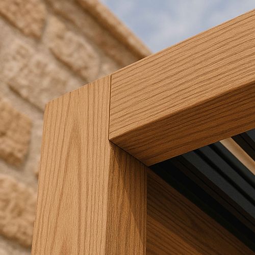 Pergola Bioclimatique Adossée Et Motorisée éclairée 3x4m Bois Thebes