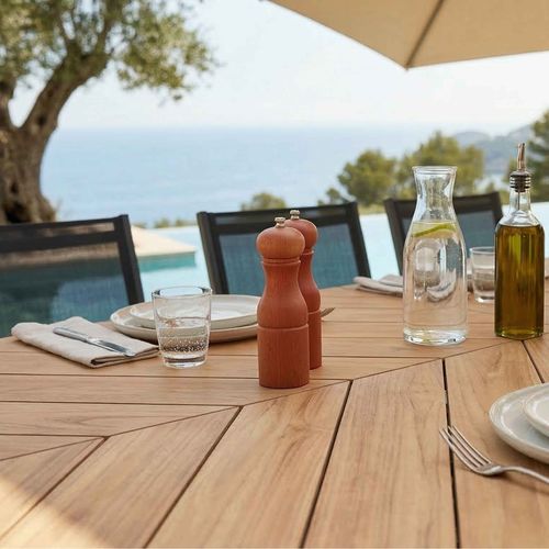 Ensemble Table Extensible 220/280 Cm Et 10 Chaises De Jardin Jakarta