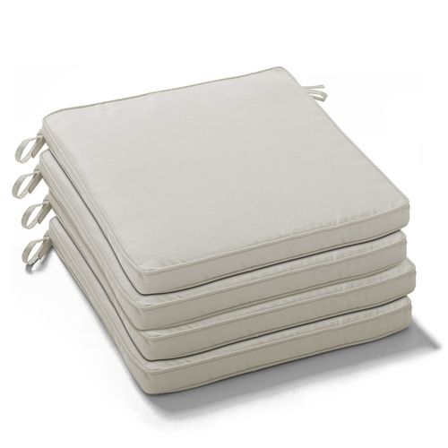 Lot De 4 Galettes De Chaise Polyester 40x40x3 Cm Beige Picchu