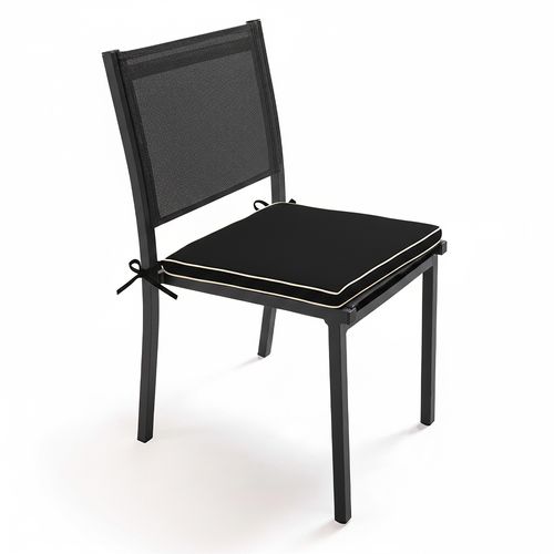 Lot De 4 Galettes De Chaises Unies Carrées 40 Cm Noir Sayu