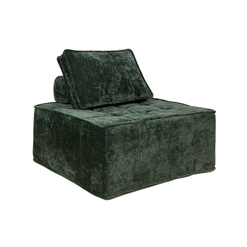 Lot De 2 Fauteuils En Velours Pour Canapé Compressé Avec Coussin Vert  Tiby