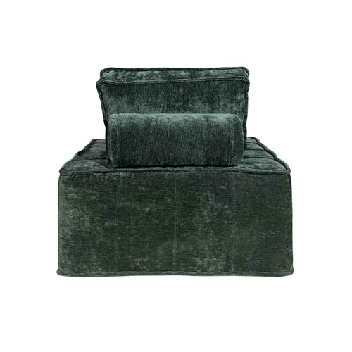 Lot De 2 Fauteuils En Velours Pour Canapé Compressé Avec Coussin Vert  Tiby