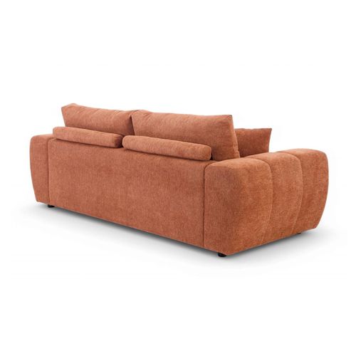 Canapé Droit 3 Places Terracotta L 238 Cm Tissu Bubble