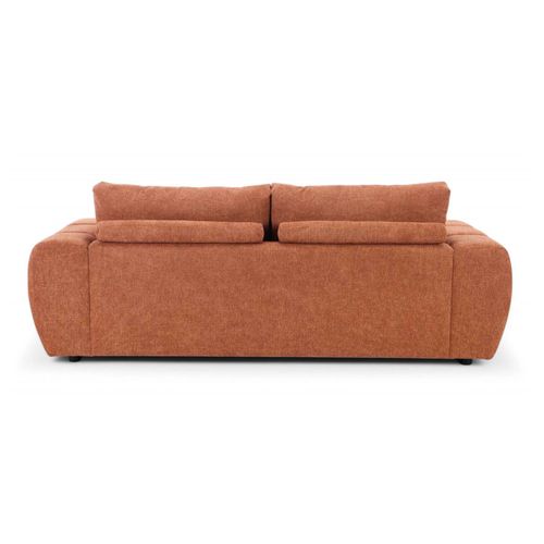 Canapé Droit 3 Places Terracotta L 238 Cm Tissu Bubble