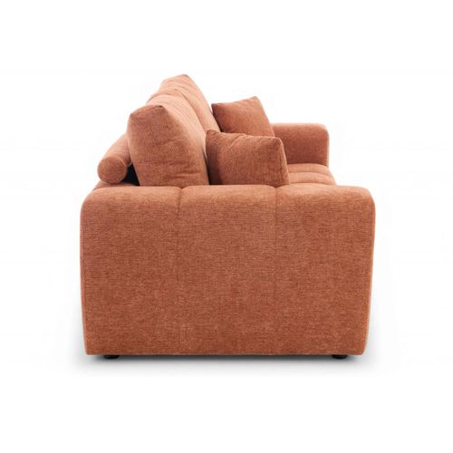 Canapé Droit 3 Places Terracotta L 238 Cm Tissu Bubble