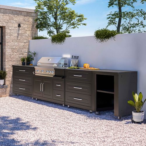 Cuisine D'extérieur Acier 4 éléments Avec Barbecue Memphis