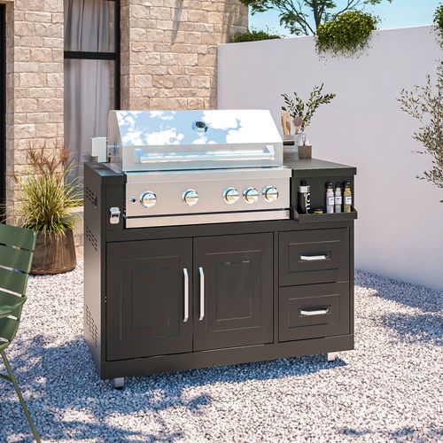 Cuisine D'extérieur Acier 4 éléments Avec Barbecue Memphis