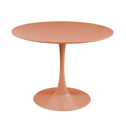 Table à Manger Ronde 4 Personnes D100 Cm Rose Saumon Fancy