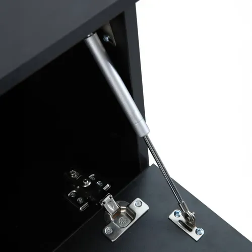 Meuble TV Suspendu 200 Cm Moderne Noir Holly
