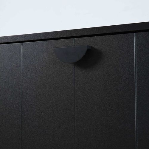 Meuble TV Suspendu 200 Cm Moderne Noir Holly