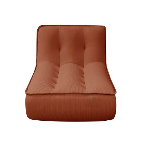Méridienne Pour Canapé Compressé En Velours 165 X 80 X 70 Cm Terracotta Lizy