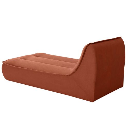 Méridienne Pour Canapé Compressé En Velours 165 X 80 X 70 Cm Terracotta Lizy