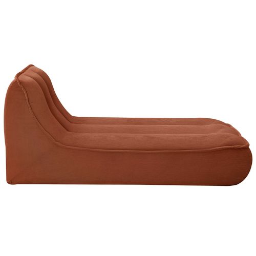 Méridienne Pour Canapé Compressé En Velours 165 X 80 X 70 Cm Terracotta Lizy
