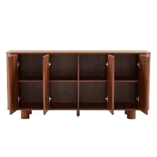 Buffet Scandinave 4 Portes L160 Cm Bois Foncé Dario