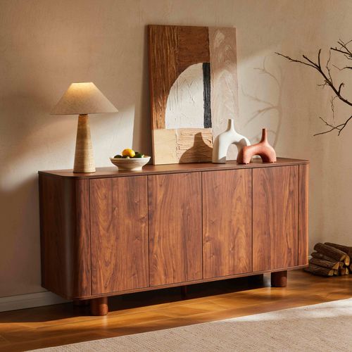 Buffet Scandinave 4 Portes L160 Cm Bois Foncé Dario