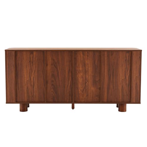 Buffet Scandinave 4 Portes L160 Cm Bois Foncé Dario