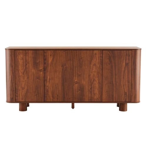 Buffet Scandinave 4 Portes L160 Cm Bois Foncé Dario