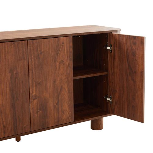 Buffet Scandinave 4 Portes L160 Cm Bois Foncé Dario