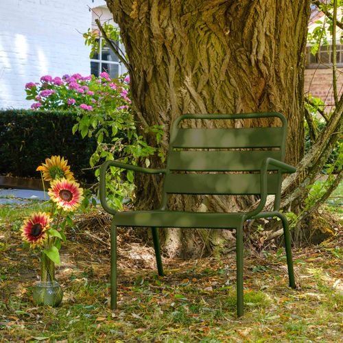 Fauteuil De Jardin Bas Relax Acier Vert Kaki Palavas