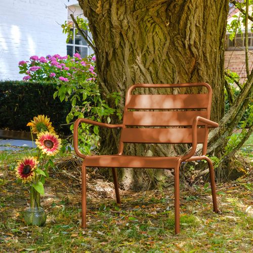 Fauteuil De Jardin Bas Relax Acier Caramel Palavas
