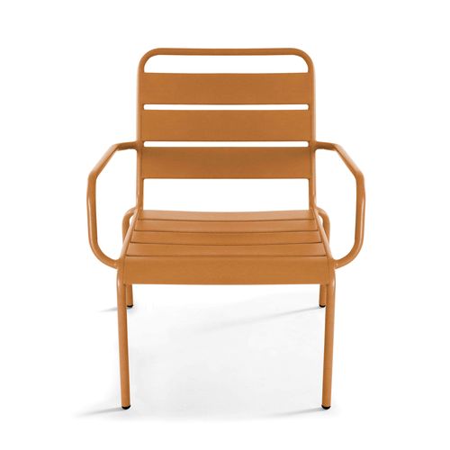 Fauteuil De Jardin Bas Relax Acier Caramel Palavas