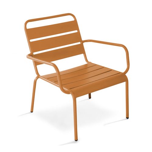 Fauteuil De Jardin Bas Relax Acier Caramel Palavas