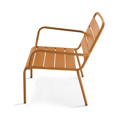 Fauteuil De Jardin Bas Relax Acier Caramel Palavas