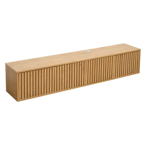 Meuble TV Suspendu 160 Cm Scandinave Bois Clair Ivy