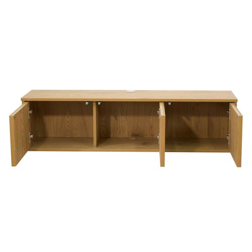 Meuble TV Suspendu 120 Cm Scandinave Bois Clair Ivy