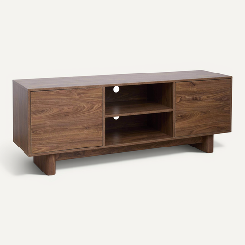 Meuble TV 160 Cm Scandinave Bois Foncé Bowy