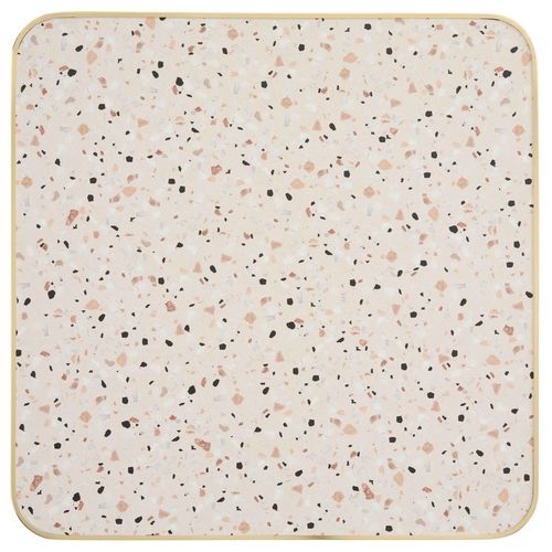 Plateau De Table Stratifié 70 Cm Marbre Et Bord Aluminium Terrazzo